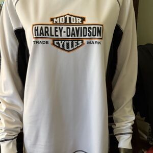 New Harley-Davidson White and Black Men's Shirt